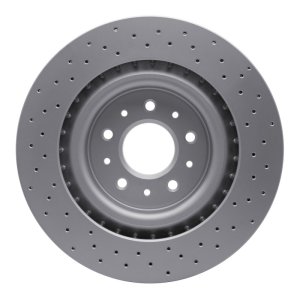 Jaguar XKR Brake Rotor (1) - Front - R1 Concepts - GeoSPEC Coated Rotor - Drilled - `00-`06